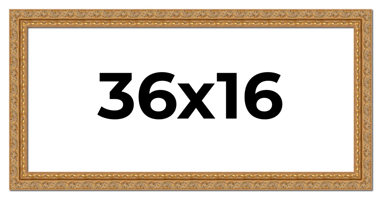 Panoramic Contemporary Gold Picture Frame - UV Acrylic, Foam Board Backing, Hanging Hardware